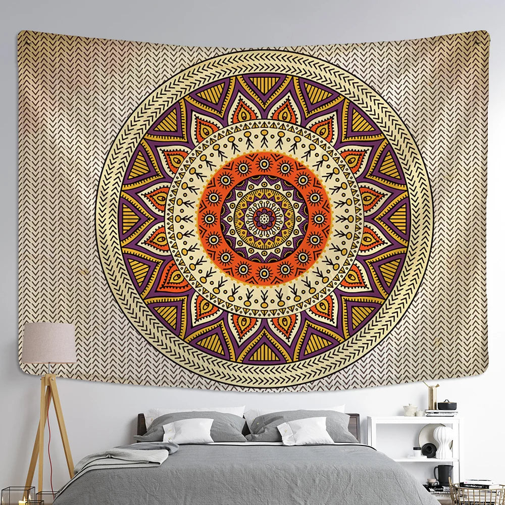 Decobites Indian Mandala Tapestry Wall Hanging Beach Shawl Mat Blanket Bohe Tapestries