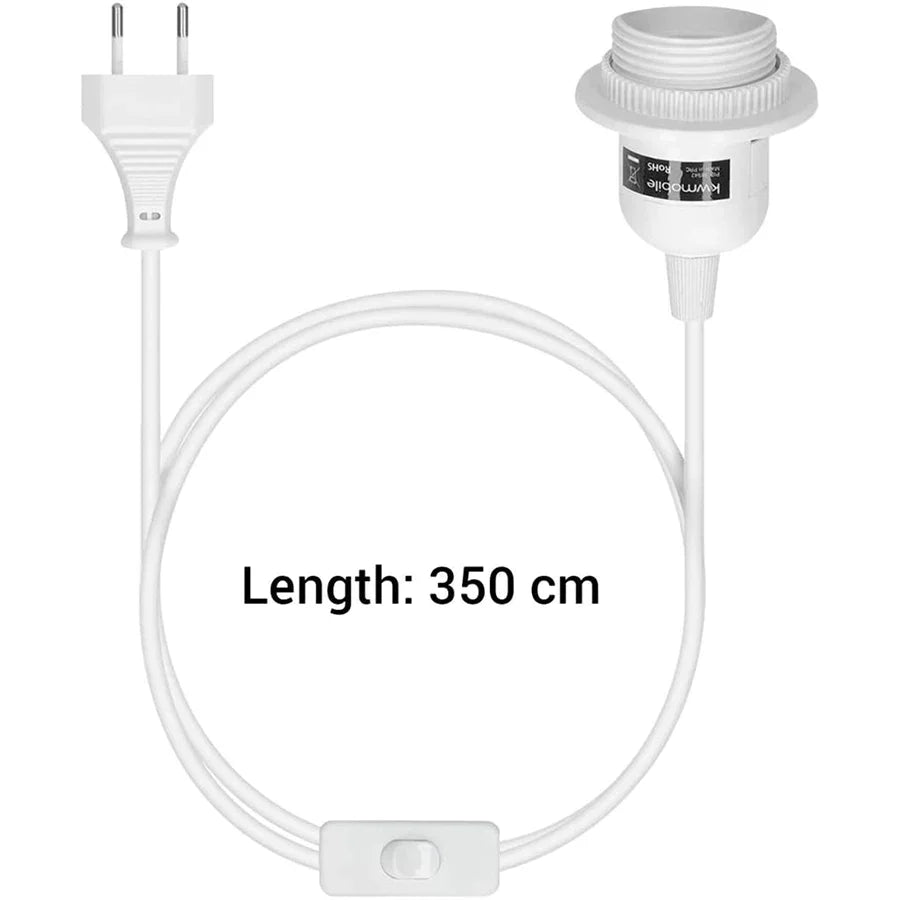 DecorBites™ LED Pendant Light Fixture with E27 Lamp Base Holder and Switch