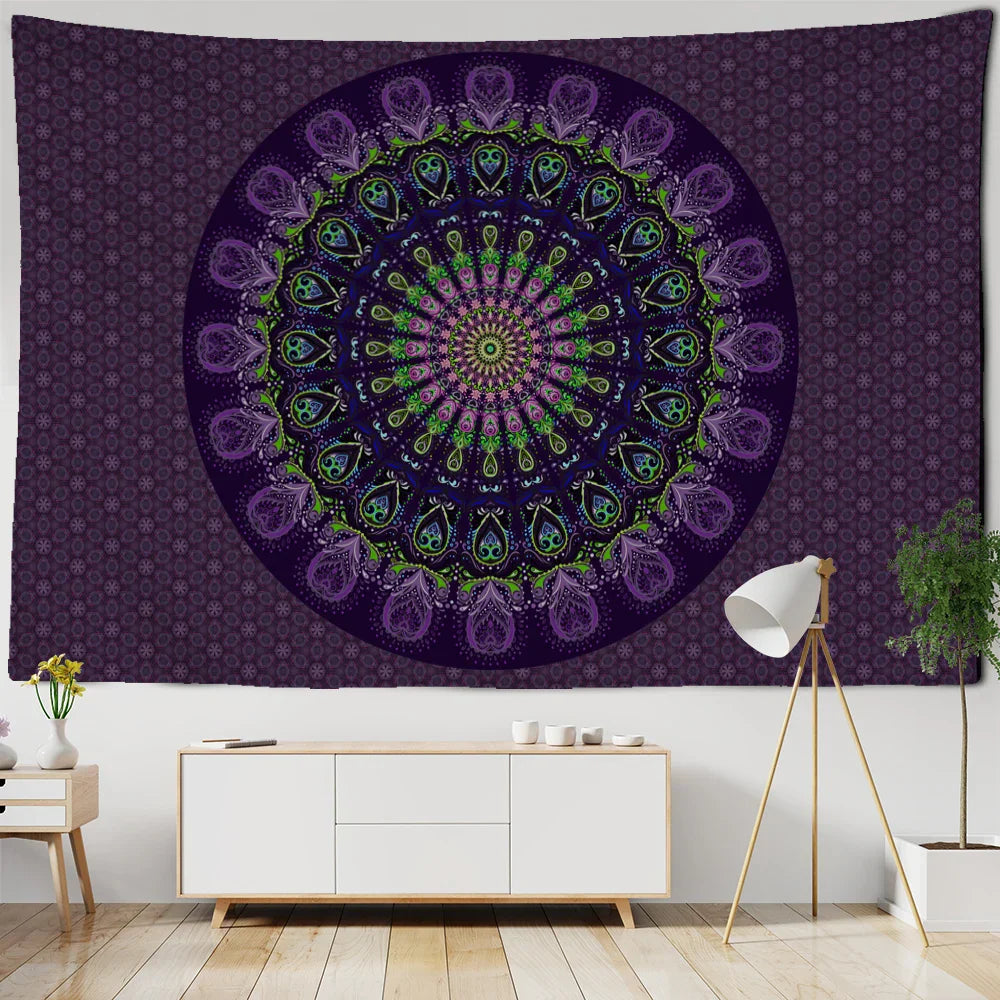 Decobites Psychedelic Mandala Tapestry Wall Hanging for Boho Home Decor