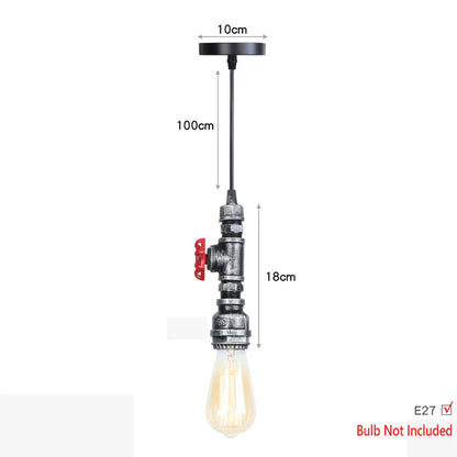 DecorBites™ Iron Pipe Pendant Lights Holder Retro Loft Indoor Ceiling Hanging Lamp