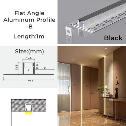 DecorBites™ 1M Frameless Embedded LED Aluminum Profile for Linear Strip Lights