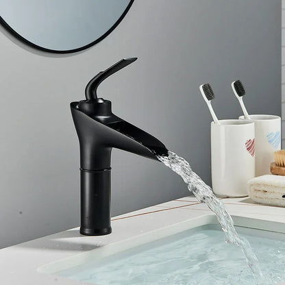 DecorBites™ Gold Waterfall Wine Glass Basin Faucet - Single Lever Bathroom Mixer