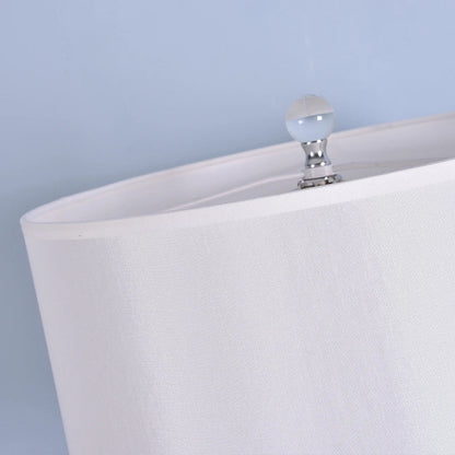 DecorBites™ Glass Crystal Cylinder Table Lamp White Black Lampshade LED Desk Bedside Lamp