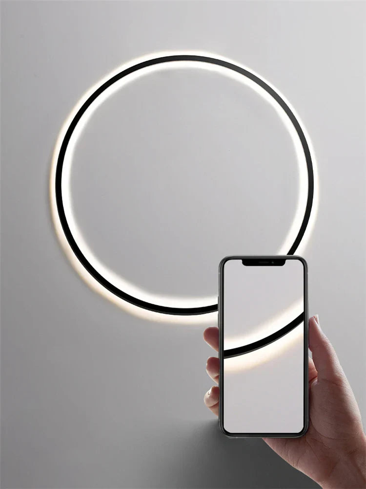 DecorBites™ LED Ring Wall Lamp: Minimalist Living Room Decor & Atmosphere Light