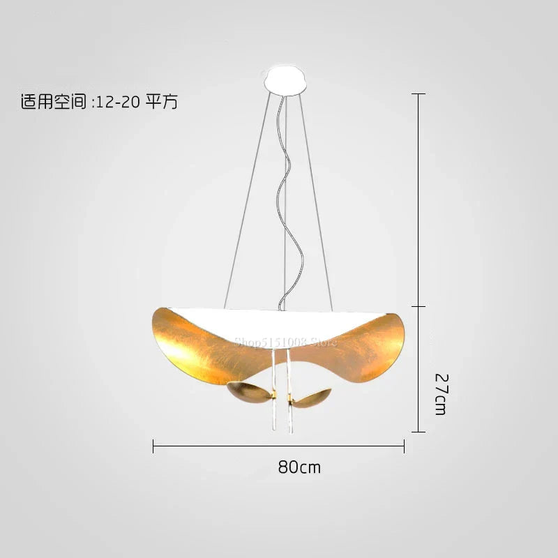 Lámpara colgante LED DecorBites™ con textura dorada para decoración de sala de estar y dormitorio.
