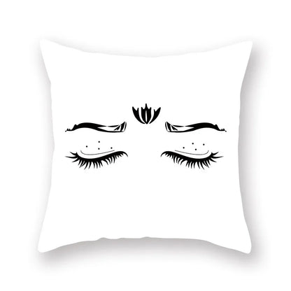 Funda de cojín geométrica negra DecorBites™ | Fundas decorativas para sofá | Cojín decorativo para sala de estar