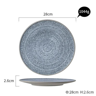 DecorBites™ Ceramic Dinner Plate Set - Stone Inspired Design