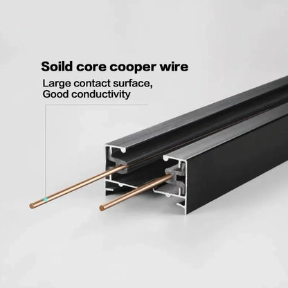 DecorBites™ 1 متر من الألومنيوم الأسود والأبيض موصل سلكي لمسار السكة الحديدية لتركيب كشاف الإضاءة