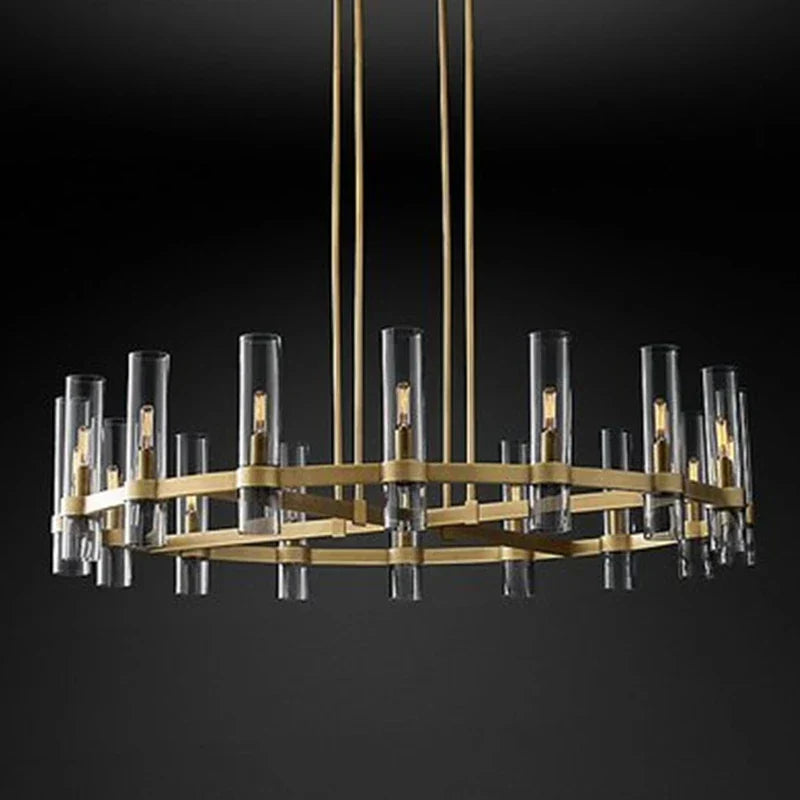 DecorBites™ Glass Chandelier Pendant Lamp with E14 LED, Chrome Finish, Retro Design