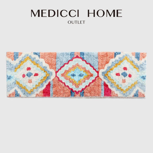 DecorBites™ Boho Runner Rugs: Geometric Hand-Tufted Vintage Decorative Door Mat for Vibrant Entryways