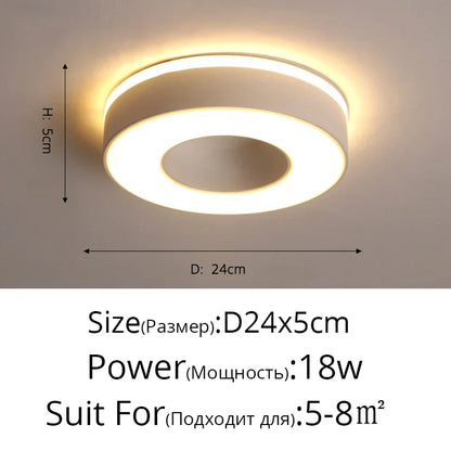 DecorBites™ LED Ceiling Light for Corridor Art Gallery Decoration in White or Black