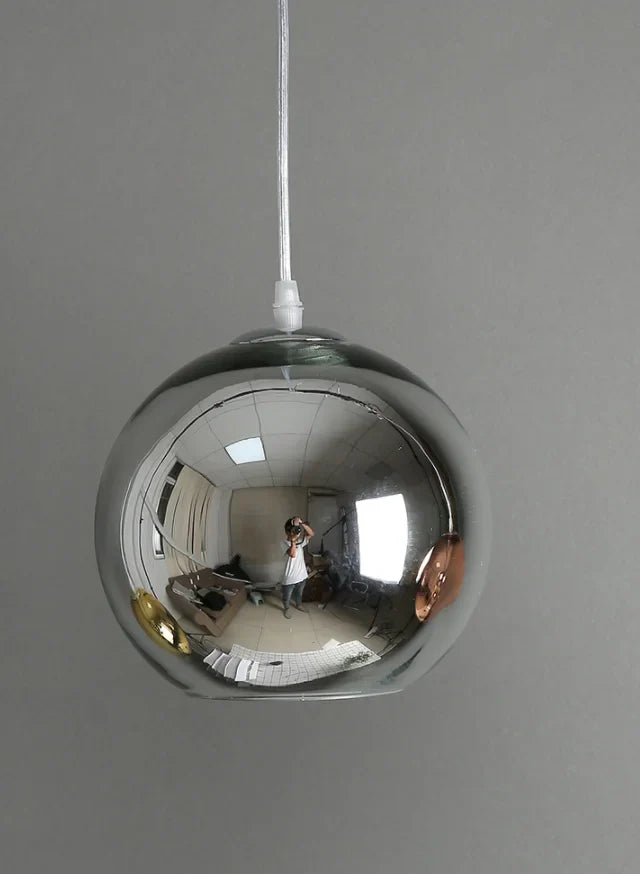 مصباح معلق زجاجي من DecorBites™ Golden Ball LED للمطبخ وغرفة المعيشة والمقهى