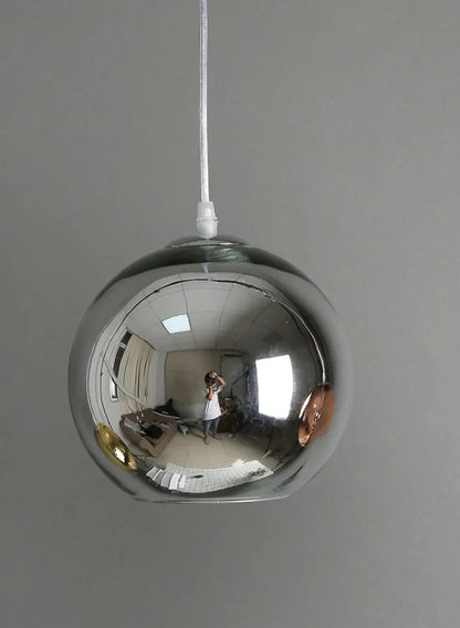 مصباح معلق زجاجي من DecorBites™ Golden Ball LED للمطبخ وغرفة المعيشة والمقهى