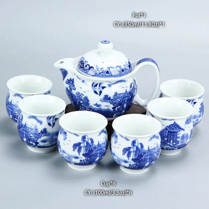 Juego de té DecorBites™ con tetera de dragón, vajilla de porcelana Kung Fu para la ceremonia del té Puer Oolong