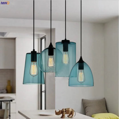 DecorBites™ Glass LED Pendant Lamp: Modern Nordic Style Hanging Light for Home, Cafe, or Bar