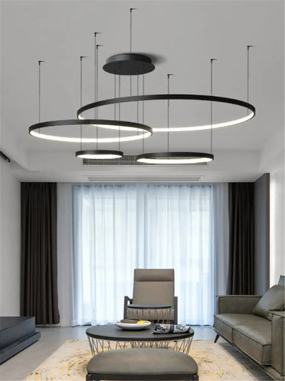 DecorBites™ LED Ring Chandelier Ceiling Pendant Modern Round Circle Lamps
