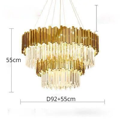 DecorBites™ Gold Metal LED Pendant Lights Adjustable Living Room Dining Round Fixture
