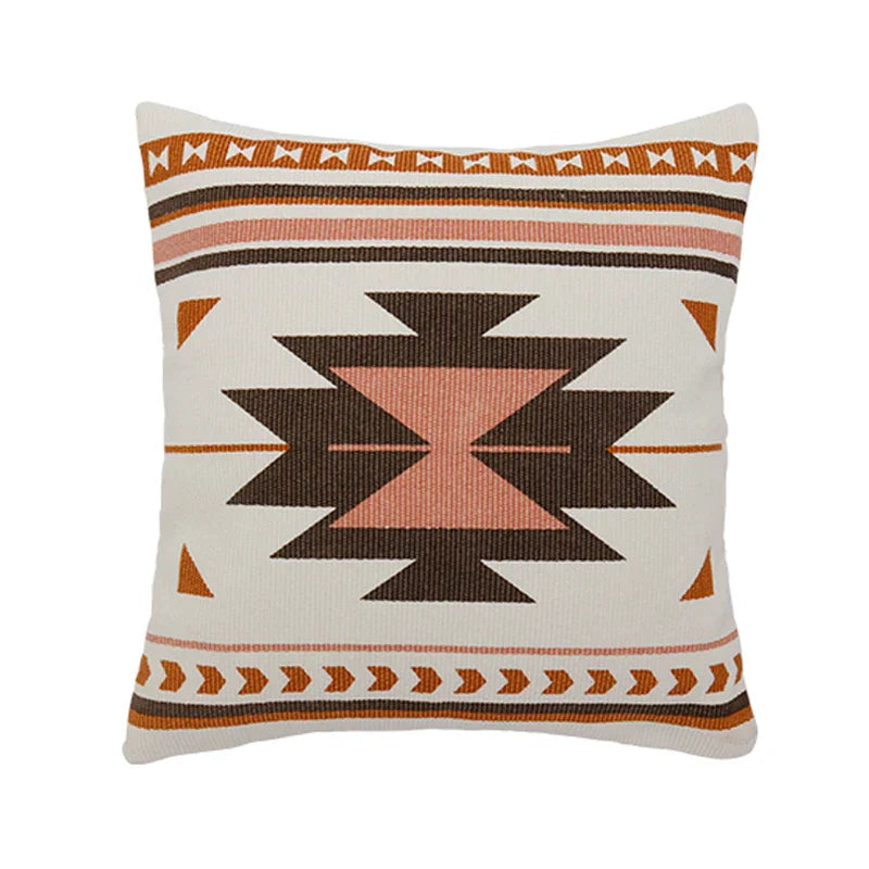 DecorBites™ Boho Style Cotton Woven Cushion Cover in Coffee Black, 45x45cm/30x50cm