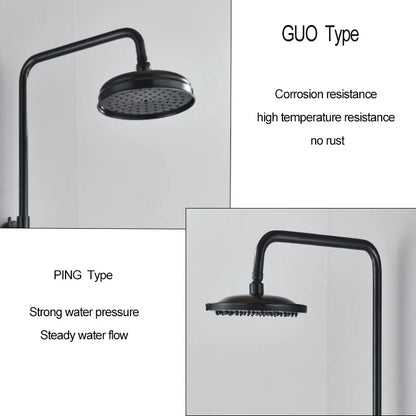 DecorBites™ Black Brass Bath Shower Faucet Set with Handshower and Tub Spout