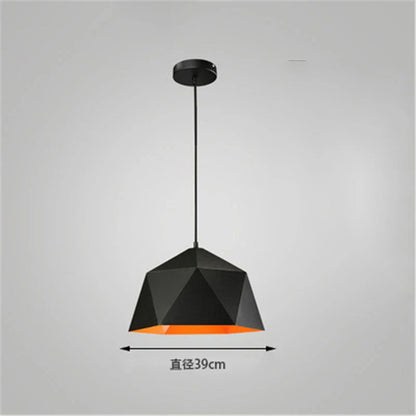 DecorBites™ Iron Diamond Pendant Lights Modern Geometry Pendent Lighting for Living Room & Cafe