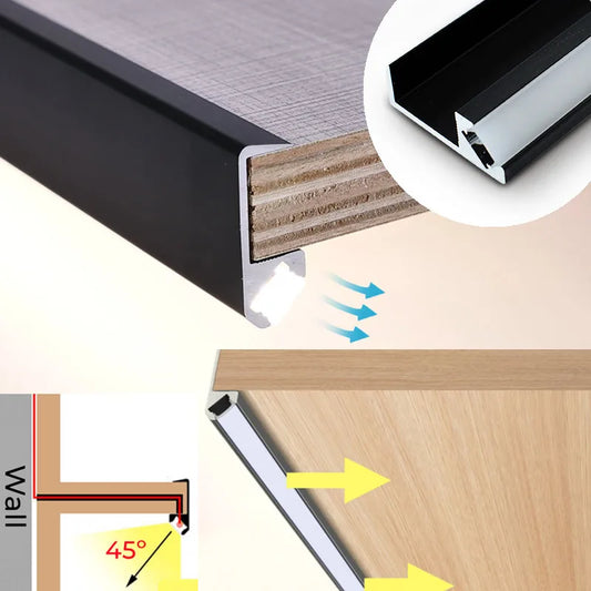 DecorBites™ LED Shelf Light - Recessed Aluminum Profile for Cabinets & Closets