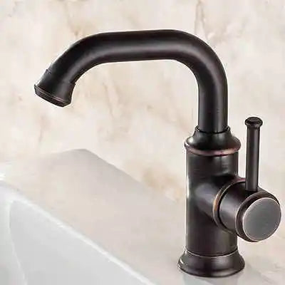 DecorBites™ Black Antique Brass Basin Faucet - Hot/Cold Mixer for Bathroom Sink Aesthetics