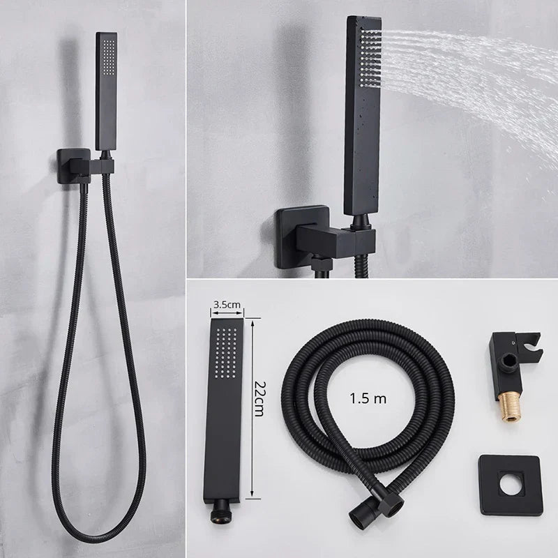 DecorBites™ Digital Display Luxury Rainfall Shower Faucet with Massage System & Bathtub Faucet