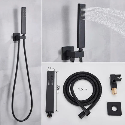 DecorBites™ Digital Display Luxury Rainfall Shower Faucet with Massage System & Bathtub Faucet