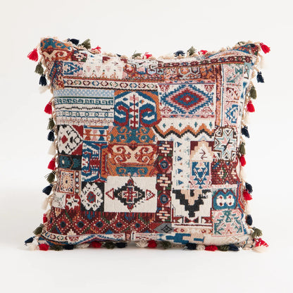 DecorBites™ Bohemian Flower Cushion Cover - Ethnic Floral Decorative Pillow Case