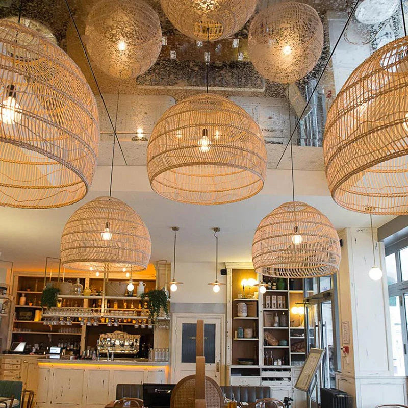 Handmade Chinese Style Rattan Pendant Light