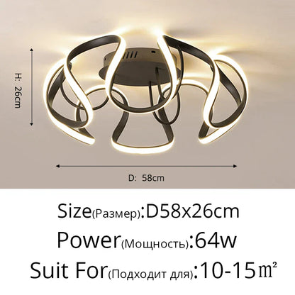 DecorBites™ LED Chandelier Modern Indoor Lighting for Living Room Study Parlor Bedroom