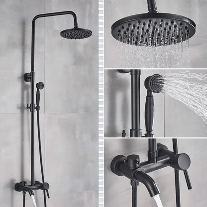 DecorBites™ Gold Polish 8" Rain Shower System Wall Mounted Bathtub Faucet