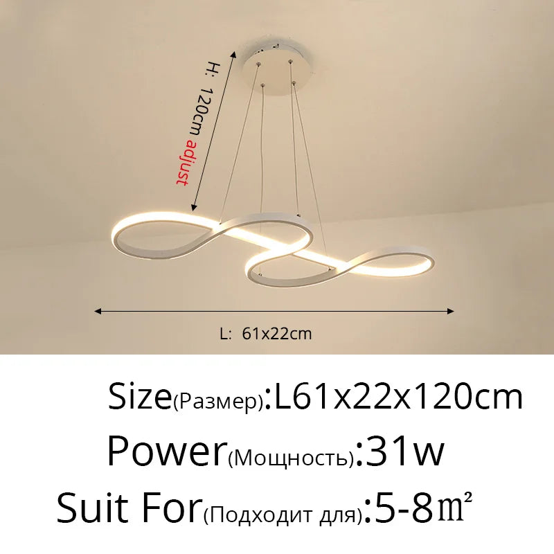 DecorBites™ Gold LED Pendant Light Kitchen Dinning Room Music Lamp Shade, Lustres Luminaire Fixtures