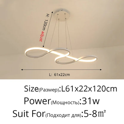 DecorBites™ Gold LED Pendant Light Kitchen Dinning Room Music Lamp Shade, Lustres Luminaire Fixtures