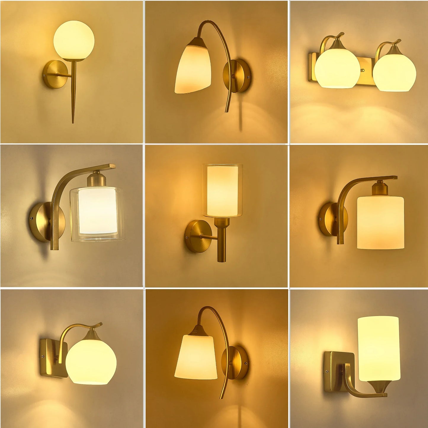 DecorBites™ Brass Glass Wall Sconce Lighting, Classic Nordic Loft Interior Fixture