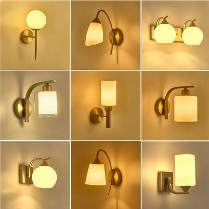 DecorBites™ Brass Glass Wall Sconce Lighting, Classic Nordic Loft Interior Fixture