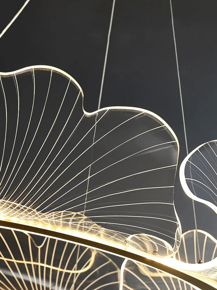 DecorBites™ Lotus Leaf Chandelier: Modern Minimalist Nordic Lighting for Living Room, Dining Room & Bedroom