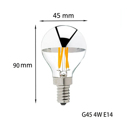 DecorBites™ 8W LED Filament Dimmable G45 Silver Mirror Top Bulb E12 Warm White 2700K
