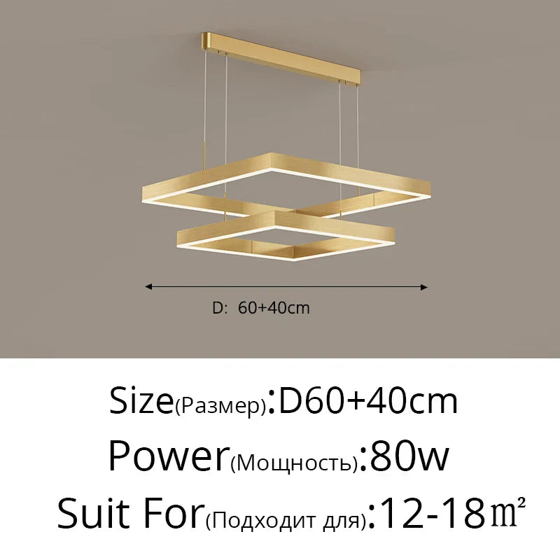 DecorBites™ LED Chandelier: Modern Aluminum Luster Lamps for Bedroom, Hall, Dining, Living Room