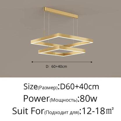 DecorBites™ LED Chandelier: Modern Aluminum Luster Lamps for Bedroom, Hall, Dining, Living Room