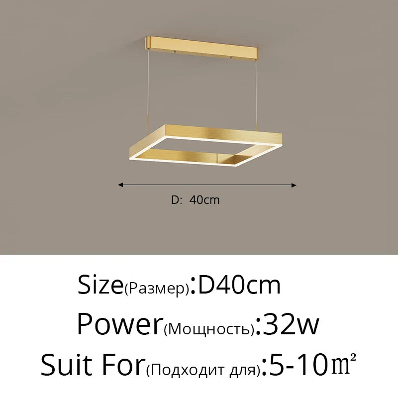 DecorBites™ LED Chandelier: Modern Aluminum Luster Lamps for Bedroom, Hall, Dining, Living Room