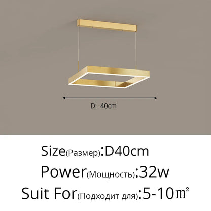 DecorBites™ LED Chandelier: Modern Aluminum Luster Lamps for Bedroom, Hall, Dining, Living Room