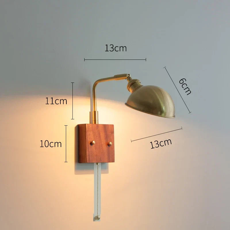 DecorBites™ Clear Glass LED Wall Lights with Pull Chain Switch, Rotate Modern Nordic Wall Lamp