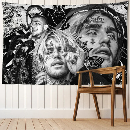 Decobites Lil Peep Rapper Tapestry Wall Hanging Tapiz 3D Printing Carpet - Bohemian Bedroom Decor