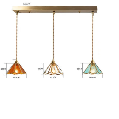 DecorBites™ Japanese Vintage Glass Copper LED Pendant Lamp for Bedroom, Bar, Cafe
