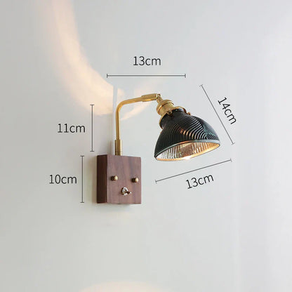 DecorBites™ Clear Glass LED Wall Lights with Pull Chain Switch, Rotate Modern Nordic Wall Lamp