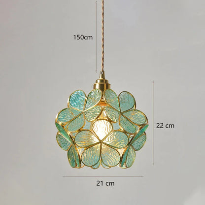 DecorBites™ Japanese Flower Glass Pendant Lights Modern LED Hanging Lamp