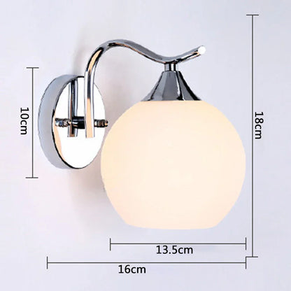 DecorBites™ Glass Wall Lamp: Modern Luxury White Ball Light for Bedroom, Aisle, Corridor