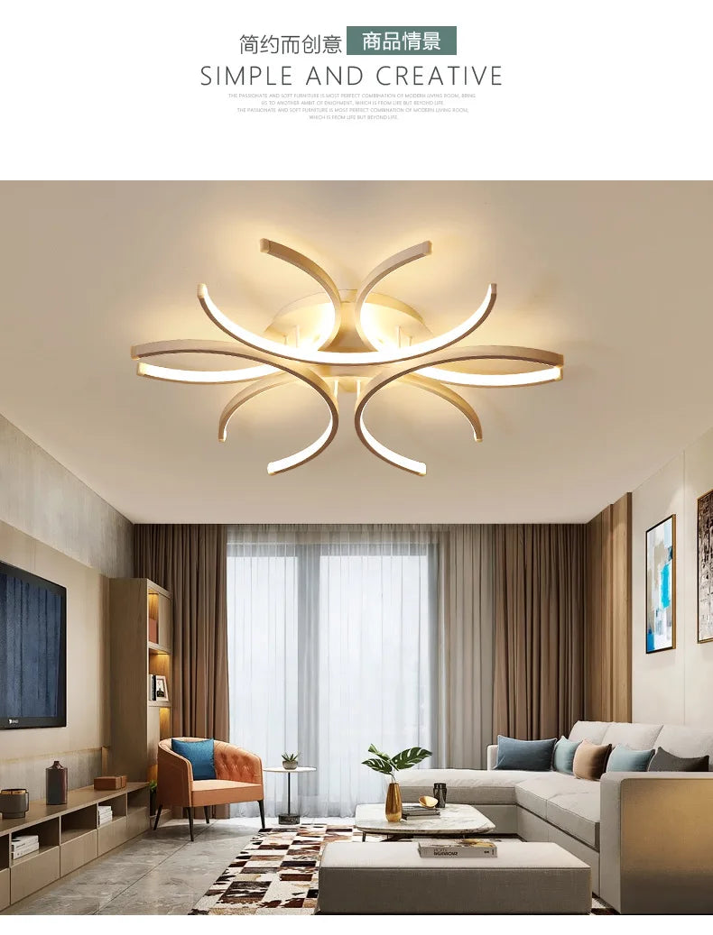 Luces LED de Lámpara de Araña Blanca Lámpara de Techo Moderna para Dormitorio Círculo Ático Sala de Estar Comedor Cocina Luminaria Interior