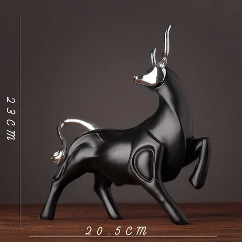 DecorBites™ Bull Sculpture Resin Animal Statue Home Decor Craft Figurine